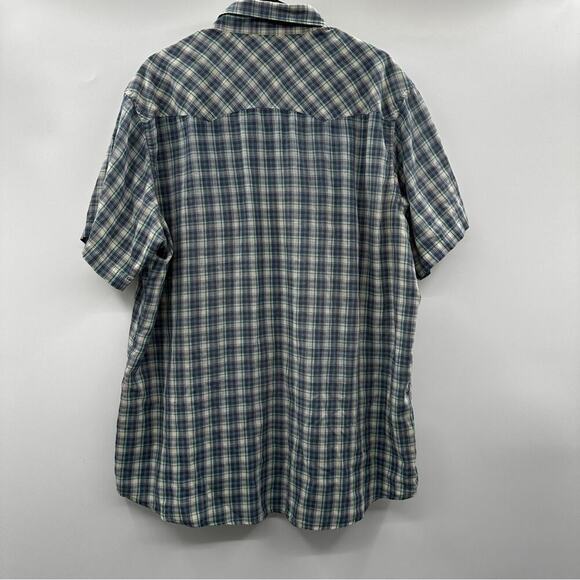 Vintage Wrangler Plaid Pearl Snap Button Down Short Sleeve Wrancher Shirt - Picture 4 of 9
